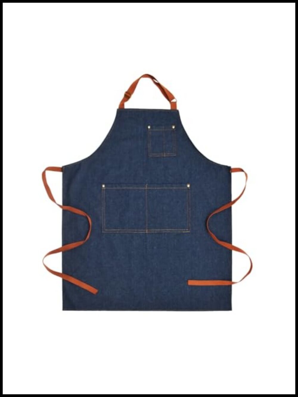 Denim Apron with 4 Pockets Adjustable Bib for Kitchen Cooking Work